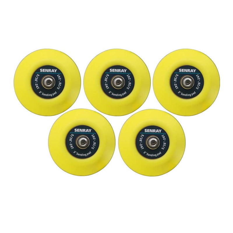 SENRAY 3-Inch Dual-Action Hook & Loop Fastener Flexible Backing Plate, 5/16"-24 Threads Polishing Pad - 5 PCS Set - Image 1
